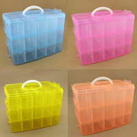 Коробочки для хранения ювелирных изделий, пластик, Прямоугольная форма, 30 клетки & прозрачный, Много цветов для выбора, 315x185x245mm, продается PC