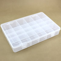 Jewelry Beads Container, Plastic, Rectangle, transparent & 24 cells, clear, 270x178x42mm, Sold By PC