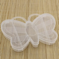 Jewelry Beads Container Plastic Butterfly 13 cells & transparent clear Sold By PC