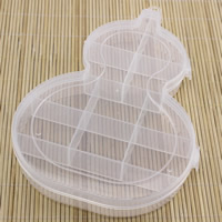 Jewelry Beads Container, Plastic, Calabash, transparent & 11 cells, clear, 130x25mm, Sold By PC