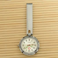 Hängende Uhr, Zinklegierung, mit Glas & Eisen, flache Runde, 10M wasserdicht & glänzend, 26x80x8mm, verkauft von PC