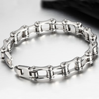 Stainless Steel Jewelry Bracelet, Bike Chain, original color, 10mm, Sold Per Approx 9 Inch Strand