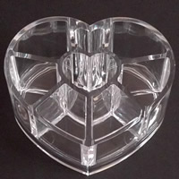 Kosmetikum Ständer, Acryl, Herz, transparent, klar, 120x90x60mm, verkauft von PC