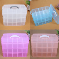 Jewelry Beads Container, Plastic, Rectangle, 30 cells & transparent, more colors for choice, 315x185x245mm, Sold By PC