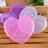 Jewelry Beads Container Plastic Heart 5 cells & transparent Sold By PC