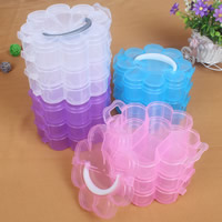 Jewelry Beads Container, Plastic, Flower, transparent, more colors for choice, 170x170x130mm, Sold By PC