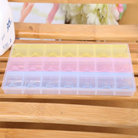 Pill Box Plastic Rectangle 21 cells & transparent multi-colored Sold By PC