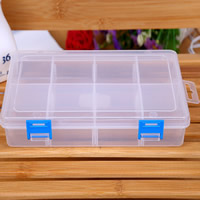 Jewelry Beads Container Plastic Rectangle transparent & 8 cells white Sold By PC