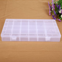 Jewelry Beads Container, Plastic, Rectangle, transparent & 24 cells, clear, 350x220x50mm, Sold By PC
