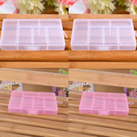 Jewelry Beads Container, Plastic, Rectangle, transparent & 6 cells, more colors for choice, 120x85x23mm, Sold By PC
