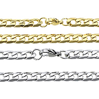 Stainless Steel Chain Necklace, plated, curb chain, more colors for choice, 11.50x7.50x2mm, Length:Approx 24 Inch, Sold By Lot