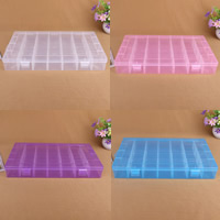 Jewelry Beads Container, Plastic, Rectangle, 28 cells & transparent, more colors for choice, 348x220x48mm, Sold By PC