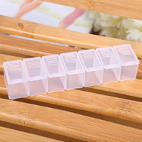 Pill Box Plastic Rectangle transparent & 7 cells white Sold By PC