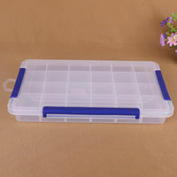 Jewelry Beads Container, Plastic, Rectangle, transparent & 24 cells, 353x218x56mm, Sold By PC
