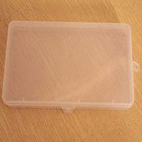 Smykker Perler Container, Plastic, Rektangel, gennemsigtig, klar, 180x100x24mm, Solgt af PC