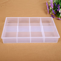 Jewelry Beads Container, Plastic, Rectangle, transparent & 8 cells, clear, 348x231x50mm, Sold By PC