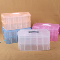 Коробочки для хранения ювелирных изделий, пластик, Прямоугольная форма, 20 ячеек & прозрачный, Много цветов для выбора, 250x170x120mm, продается PC