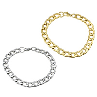 Stainless Steel Jewelry Bracelet, plated, twist oval chain & matte, more colors for choice, 13.50x9x2.50mm, Length:Approx 8.5 Inch, 30Strands/Lot, Sold By Lot