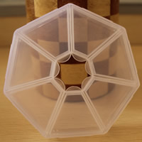 Jewelry Beads Container, Plastic, Heptagon, transparent & 7 cells, clear, 84x17mm, Sold By PC