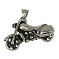 Stainless Steel Pendants, 316L Stainless Steel, Motorcycle, blacken, 43x27x8mm, Hole:Approx 5x8mm, 5PCs/Lot, Sold By Lot