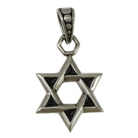 Stainless Steel Pendants, 316L Stainless Steel, Star of David, blacken, 25x37x3mm, Hole:Approx 7x11mm, 5PCs/Lot, Sold By Lot
