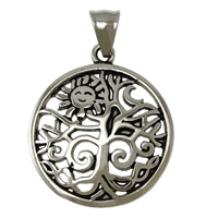 Stainless Steel Pendants, 316L Stainless Steel, blacken, 29.50x34x5mm, Hole:Approx 5x8mm, 5PCs/Lot, Sold By Lot