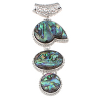 Natural Abalone Shell Pendants Zinc Alloy with Abalone Shell platinum color plated nickel lead & cadmium free Approx Sold By Bag