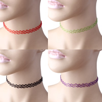 Plastic Tatovering Smykkesæt, armbånd & halskæde, med Glas Seed Beads, gotisk stil, flere farver til valg, 15mm, Længde Ca. 5.5 inch, Ca. 10 inch, Solgt af sæt