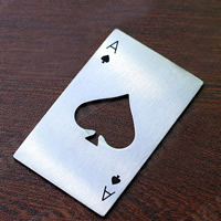 Stainless Steel Bottle Opener, Poker, 55x85mm, Sold By PC