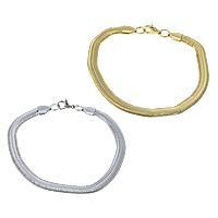 Bijoux bracelet en acier inoxydable, Placage, chaîne de chevrons, plus de couleurs à choisir, 6mm, Longueur:Environ 8.5 pouce, Vendu par lot