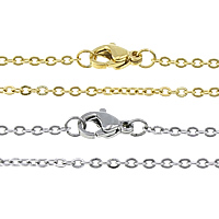 Nerezová ocel Nekclace Chain, Nerez, oválný řetězu, více barev na výběr, 2.50x2x0.30mm, Délka Cca 23 inch, Prodáno By Lot
