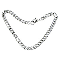 Stainless Steel Jewelry Bracelet, curb chain, original color, 6x4.50x1.30mm, Length:Approx 8.5 Inch, 100Strands/Lot, Sold By Lot
