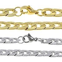 Stainless Steel Chain Necklace plated twist oval chain Length Approx 24 Inch Sold By Lot