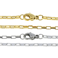 Stainless Steel Chain Necklace plated box chain Length Approx 18 Inch Sold By Lot