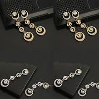 Zinc Alloy Drop Earring stainless steel post pin Rolo plated with rhinestone nickel lead & cadmium free Sold By Pair