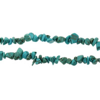 Perles turquoises, turquoise synthétique, pepite, 1.5x7x5-13x4-7mm, Trou:Environ 0.5mm, 235PC/brin, Vendu par Environ 34 pouce brin
