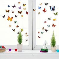 Wall Stickers & Decals, PVC Plastic, Butterfly, adhesive, 300x450mm, 10Sets/Lot, Sold By Lot