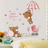 Wall Stickers & Decals PVC Plastic Bear adhesive & with letter pattern Sold By Lot