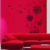 Wall Stickers & Decals, PVC Plastic, Dandelion, adhesive, 1650x1300mm, 10Sets/Lot, Sold By Lot