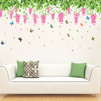 Wall Stickers & Decals, PVC Plastic, Flower, adhesive, 1880x500mm, 10Sets/Lot, Sold By Lot