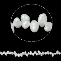 Keishi Kulturan Slatkovodni Pearl perle, prirodan, bijel, 5-10mm, Rupa:Približno 0.8mm, Prodano Per Približno 15.3 inčni Strand