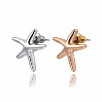 Tibetan Style Stud Earring, stainless steel post pin, Starfish, plated, more colors for choice, nickel, lead & cadmium free, 16x16mm, Sold By Pair