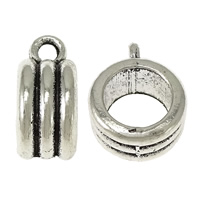 Zinc Alloy Bail Beads Rondelle silver color plated blacken nickel lead & cadmium free Approx 2mm 7mm Sold By Lot