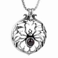 Titanium Steel Pendants Spider for man & with cubic zirconia & blacken Approx Sold By Lot