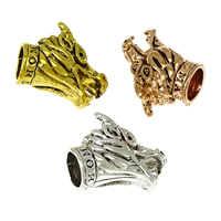 Tibetan Style End Cap, Animal, plated, blacken, more colors for choice, nickel, lead & cadmium free, 18x14x12mm, Hole:Approx 6.5mm, 100PCs/Lot, Sold By Lot