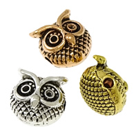 Tibetan Style Animal Beads, Owl, plated, blacken, more colors for choice, nickel, lead & cadmium free, 11x11x8mm, Hole:Approx 2mm, 200PCs/Lot, Sold By Lot