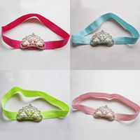 Zinc Alloy Headband with ABS Plastic Pearl & nylon elastic cord Crown elastic & for children & with rhinestone 50mm Length Approx 14 Inch Sold By Bag