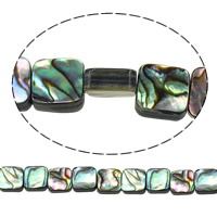 Abalone Shell Beads, Rectangle, natural, 8x8x3mm, Hole:Approx 0.5mm, Approx 18PCs/Strand, Sold Per Approx 15.5 Inch Strand
