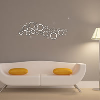 Wall Stickers & Decals, Polystyrene, Donut, mirror effect & adhesive, 600x400mm, Sold By PC