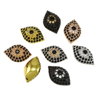 Cubic Zirconia Micro Pave Brass Beads, Horse Eye, plated, micro pave cubic zirconia, more colors for choice, nickel, lead & cadmium free, 20x13x10mm, Hole:Approx 2mm, 10PCs/Lot, Sold By Lot